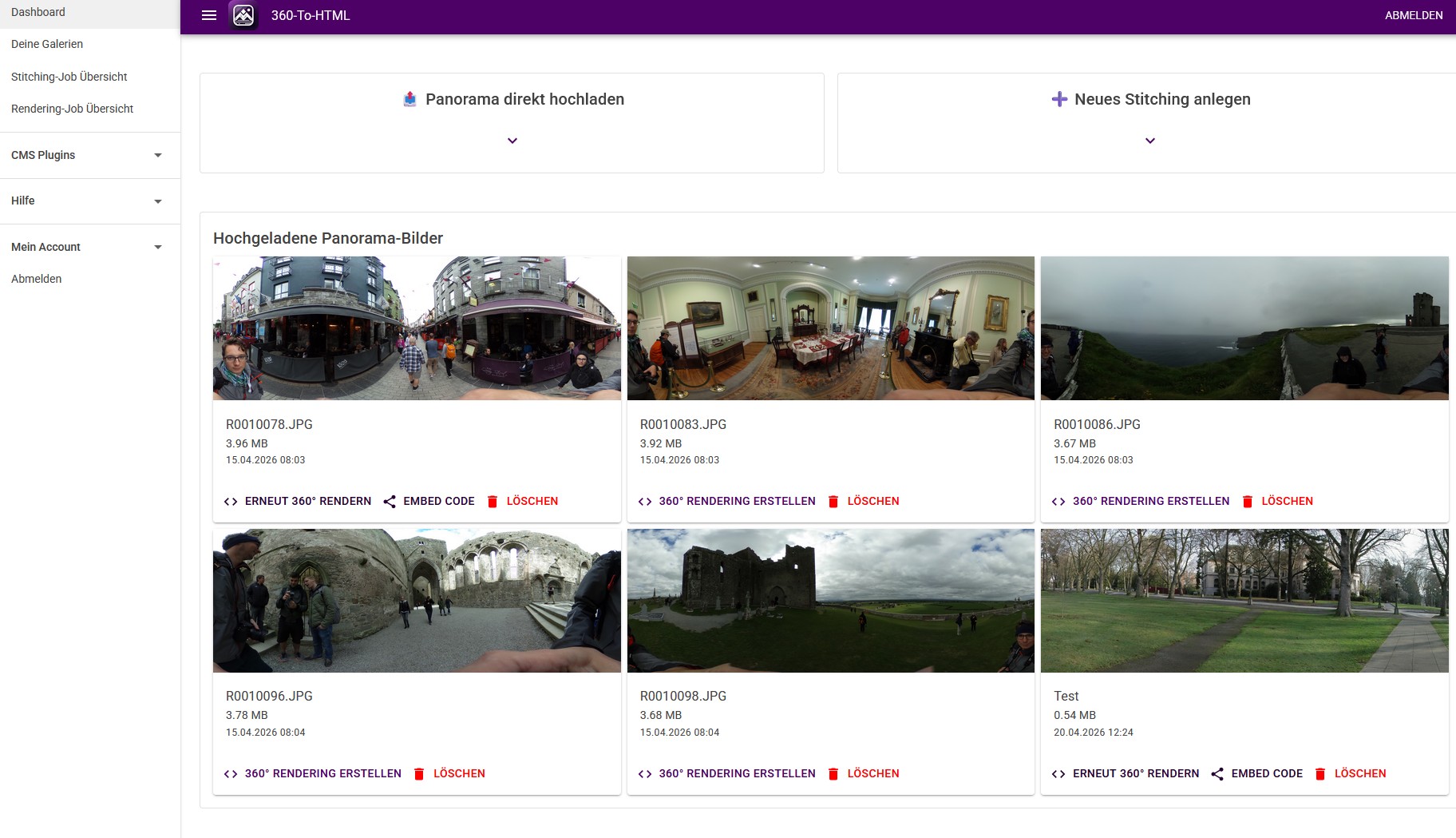 360-to-HTML – Plattform zur Transformation interaktiver 360°-Touren in performante Web-Erlebnisse
